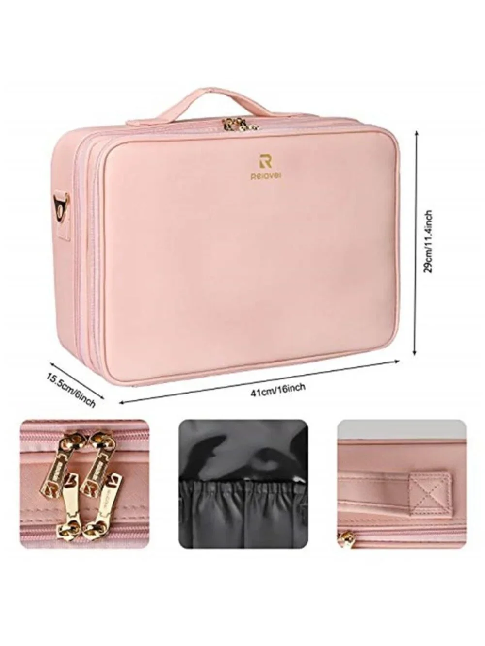 Travel Makeup Train Case Cosmetic Case Organizer Portable Artist Storage Bag